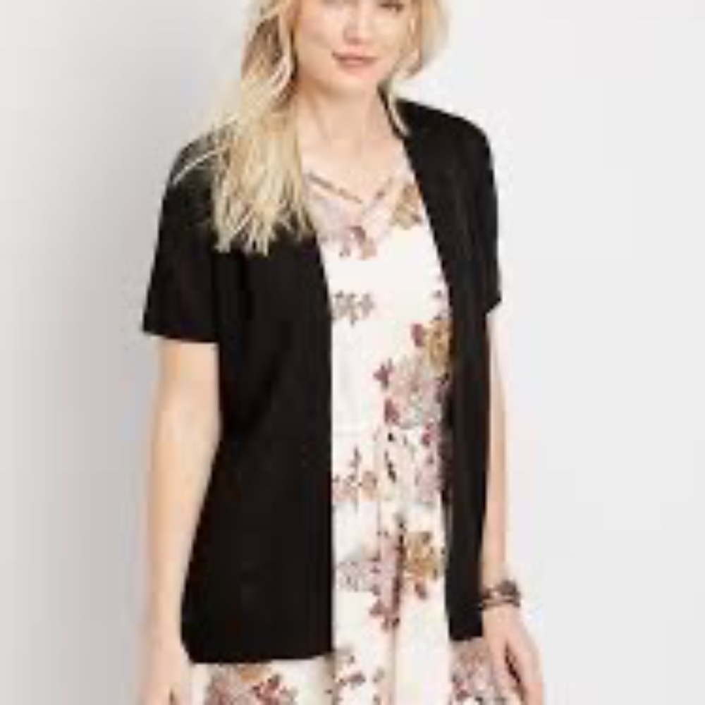 Cap Sleeve Open Stitch Cardigan
